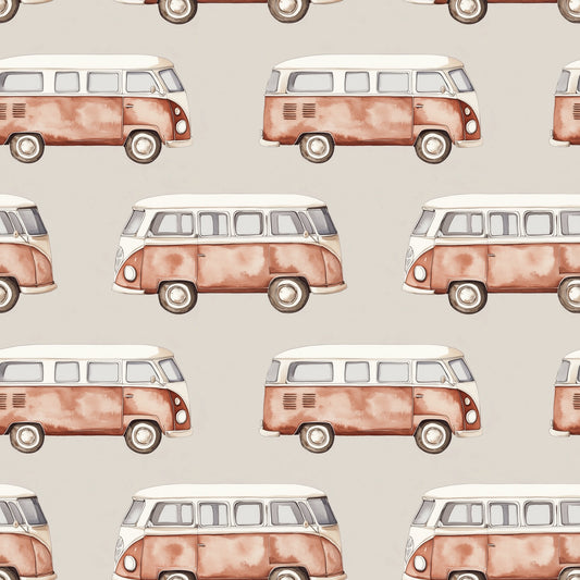Red Campers Digital Seamless Pattern