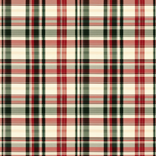 Red & Green Check Christmas Digital Seamless Pattern