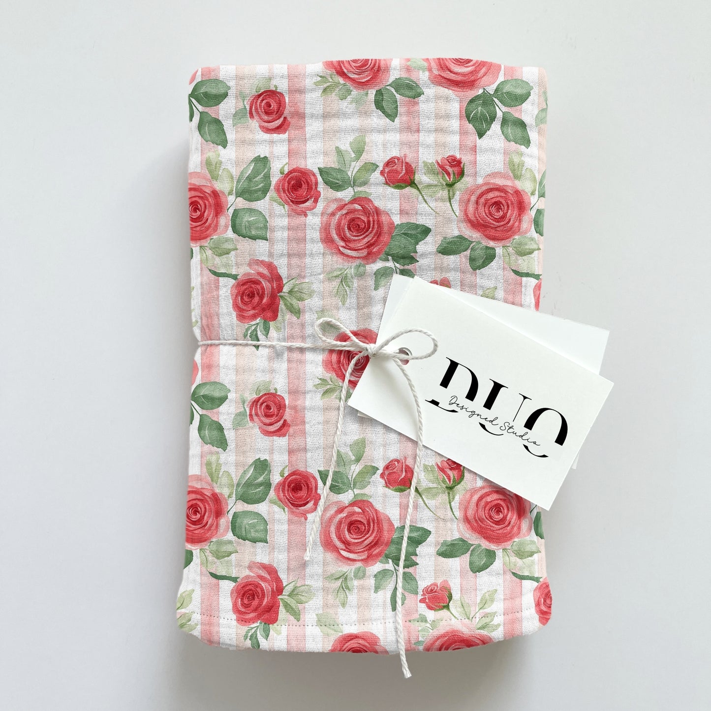 Red Roses & Stripes Digital Seamless Pattern