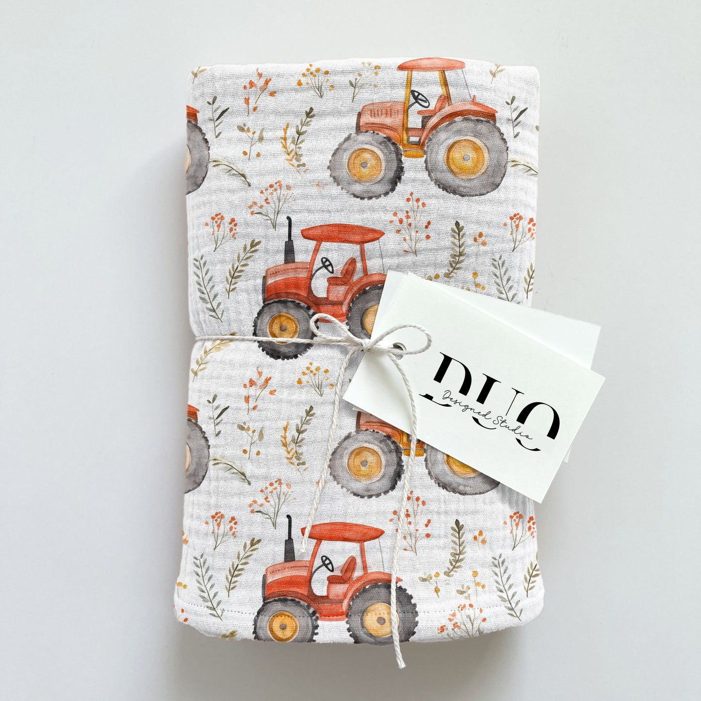 Red Tractors Digital Seamless Pattern