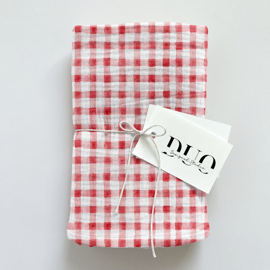 Red Watercolour Gingham Digital Seamless Pattern