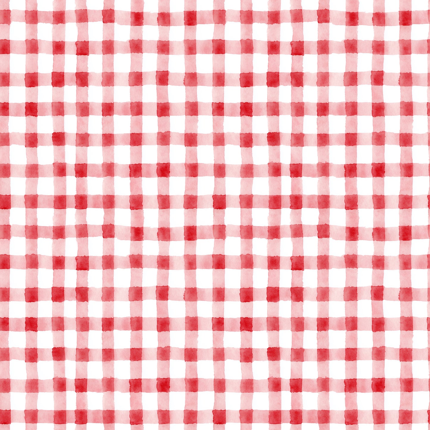 Red Watercolour Gingham Digital Seamless Pattern