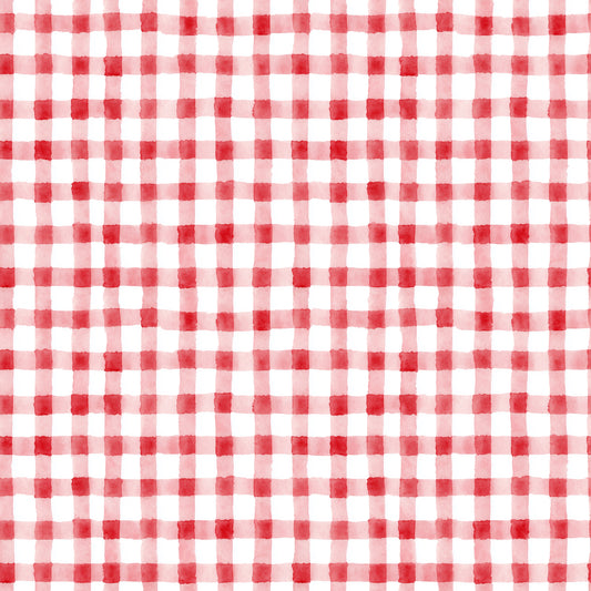 Red Watercolour Gingham Digital Seamless Pattern