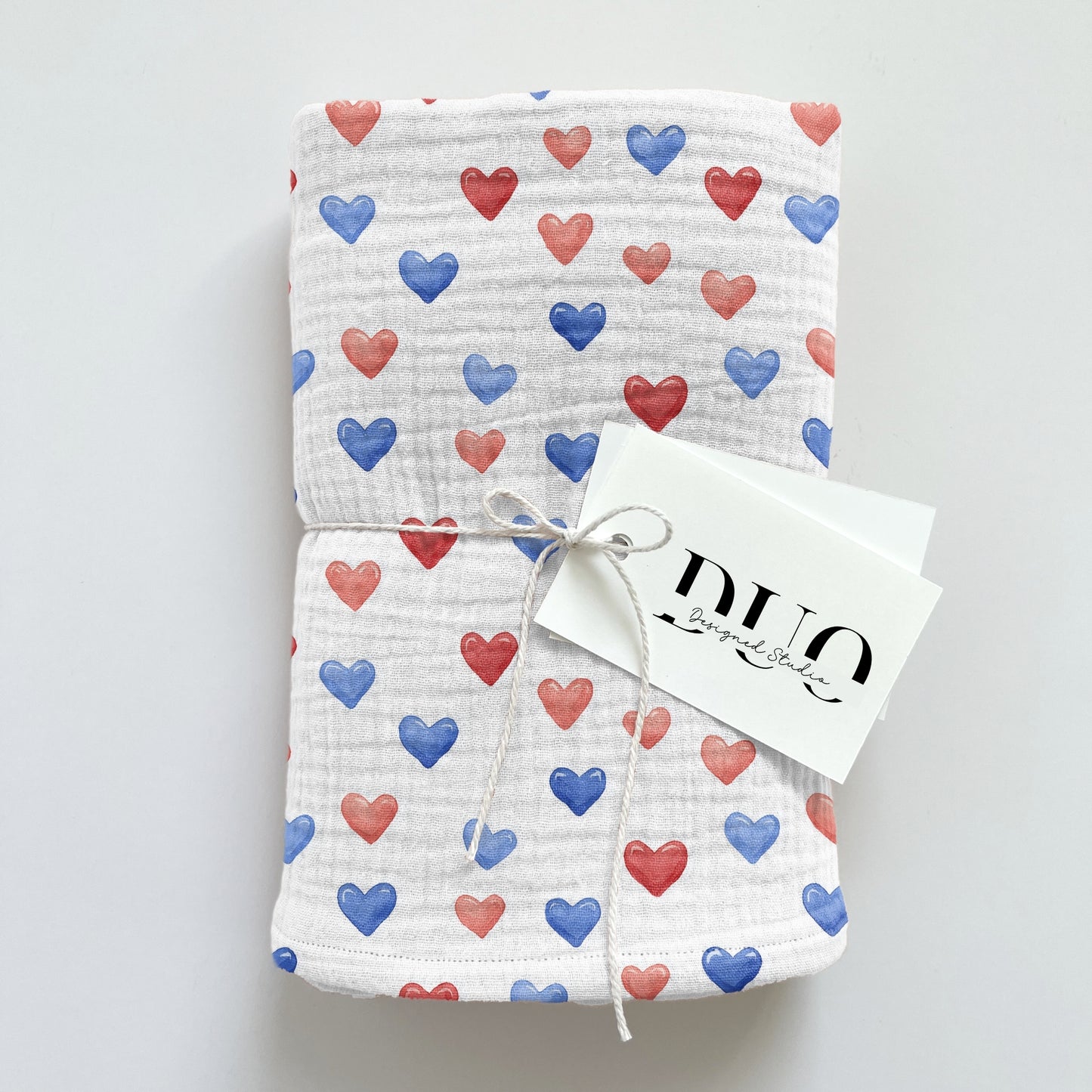 4th July Red & Blue Hearts Digital Seamless Pattern