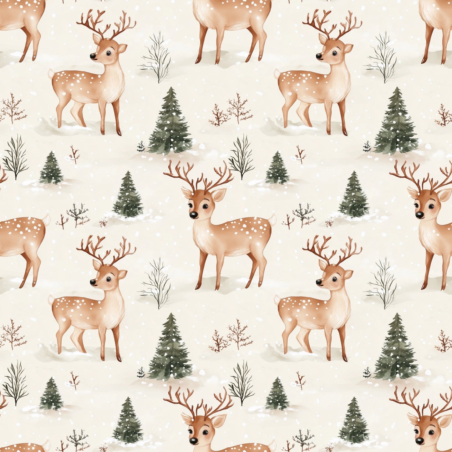 Reindeer Digital Seamless Pattern