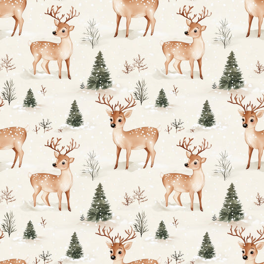 Reindeer Digital Seamless Pattern