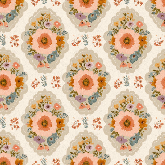 Retro Flower Patches Digital Seamless Pattern