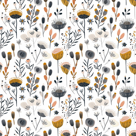 Retro Meadow Digital Seamless Pattern