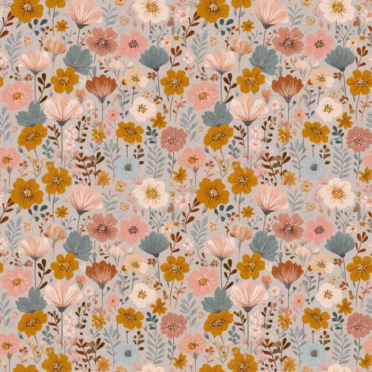 Retro Spring Floral Digital Seamless Pattern