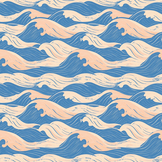 Retro Waves Digital Seamless Pattern