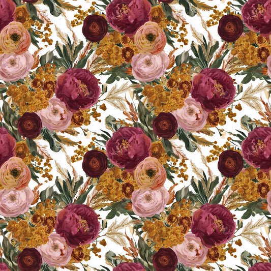 Rich Autumn Floral Digital Seamless Pattern