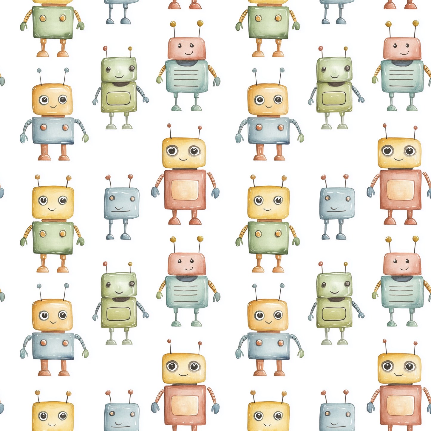 Robots Digital Seamless Pattern