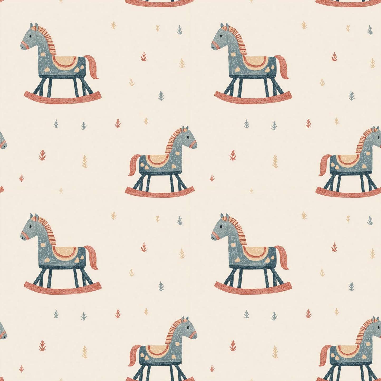 Rocking Horses Digital Seamless Pattern