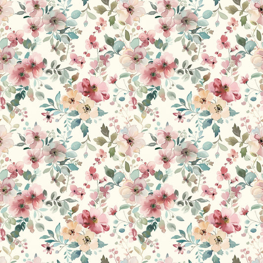 Romantic Floral Digital Seamless Pattern