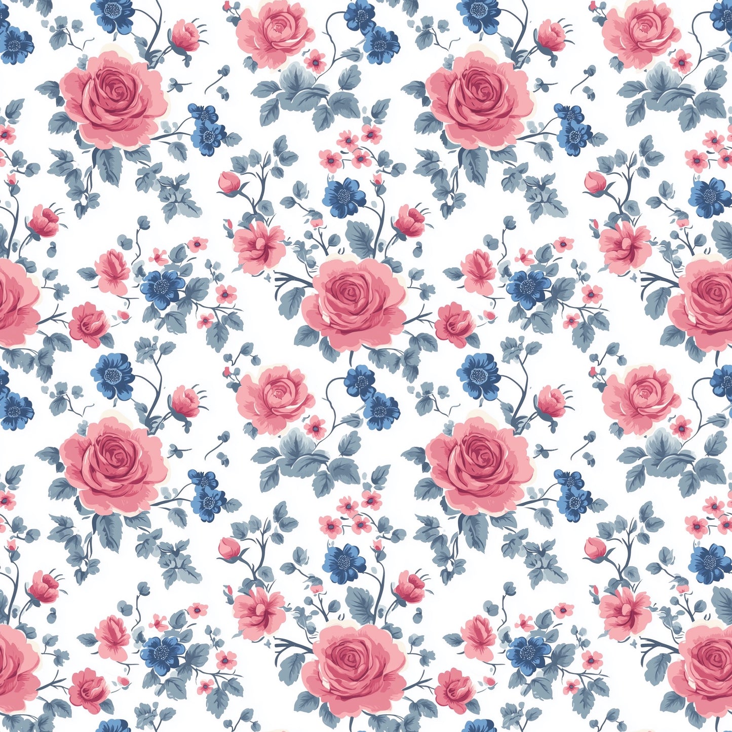 Rose Garden Digital Seamless Pattern