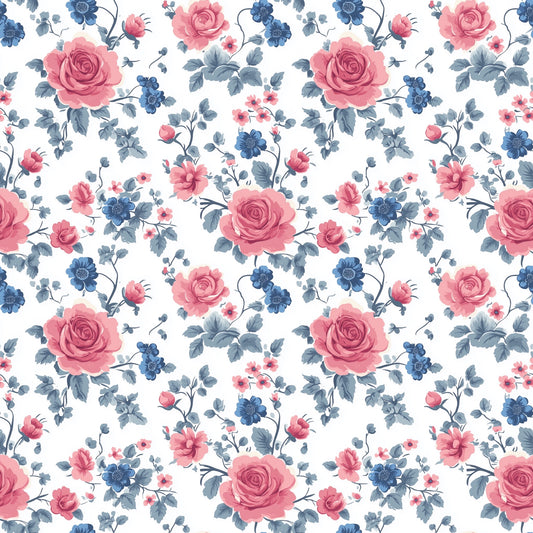 Rose Garden Digital Seamless Pattern