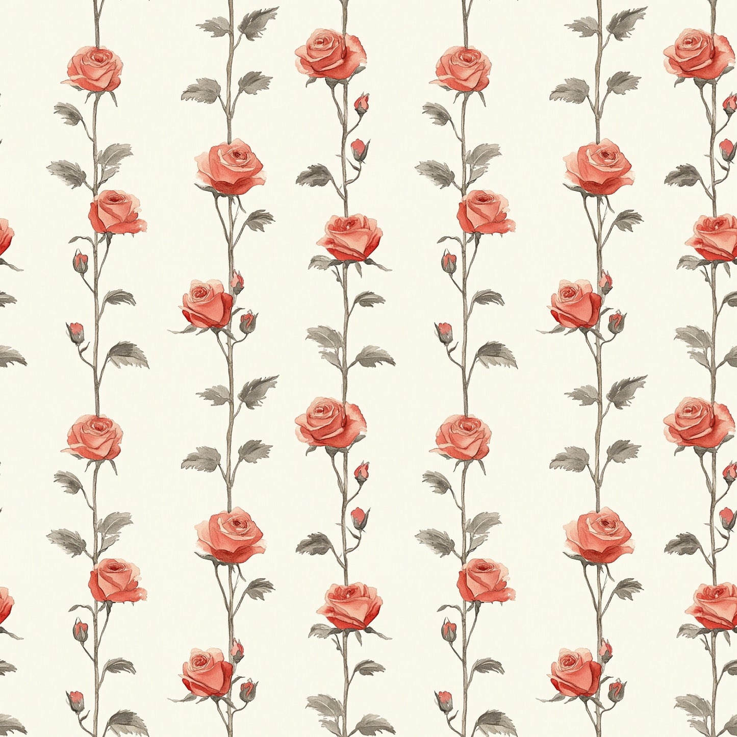 Rose Trail Digital Seamless Pattern