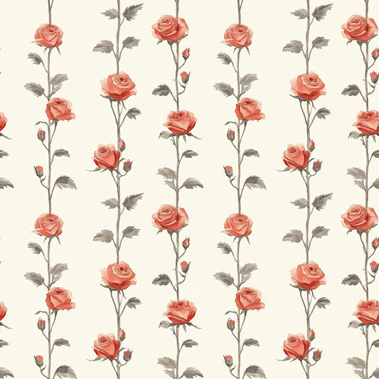 Rose Trail Digital Seamless Pattern
