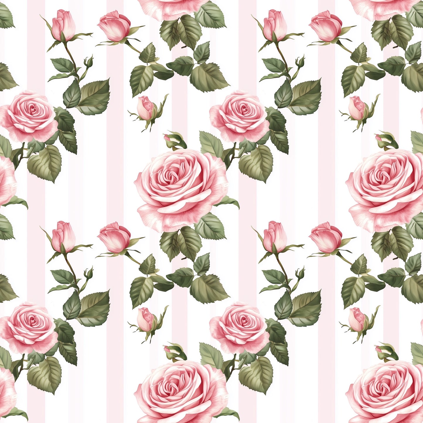 Roses & Stripes Digital Seamless Pattern