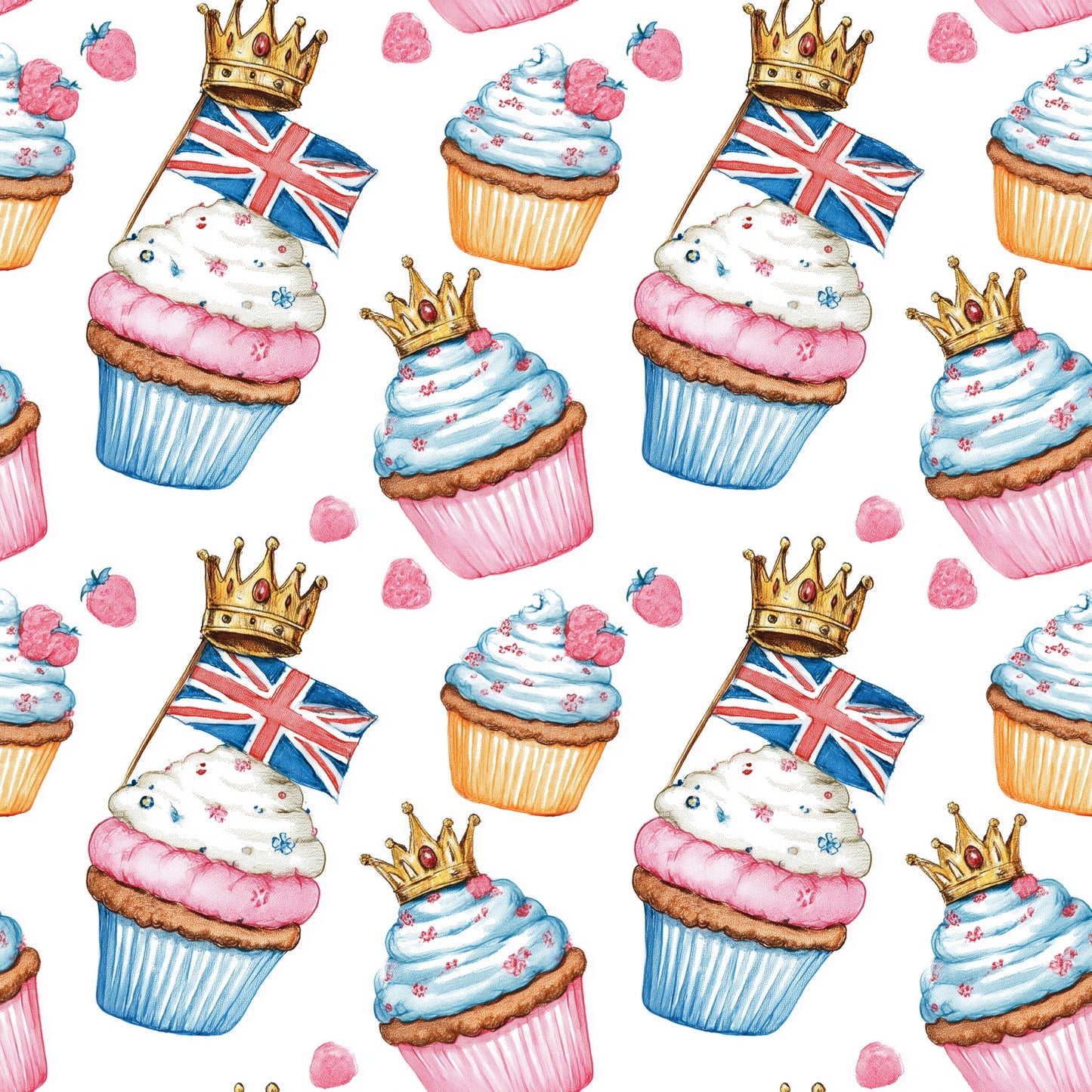 Royal Tea Party Digital Seamless Pattern