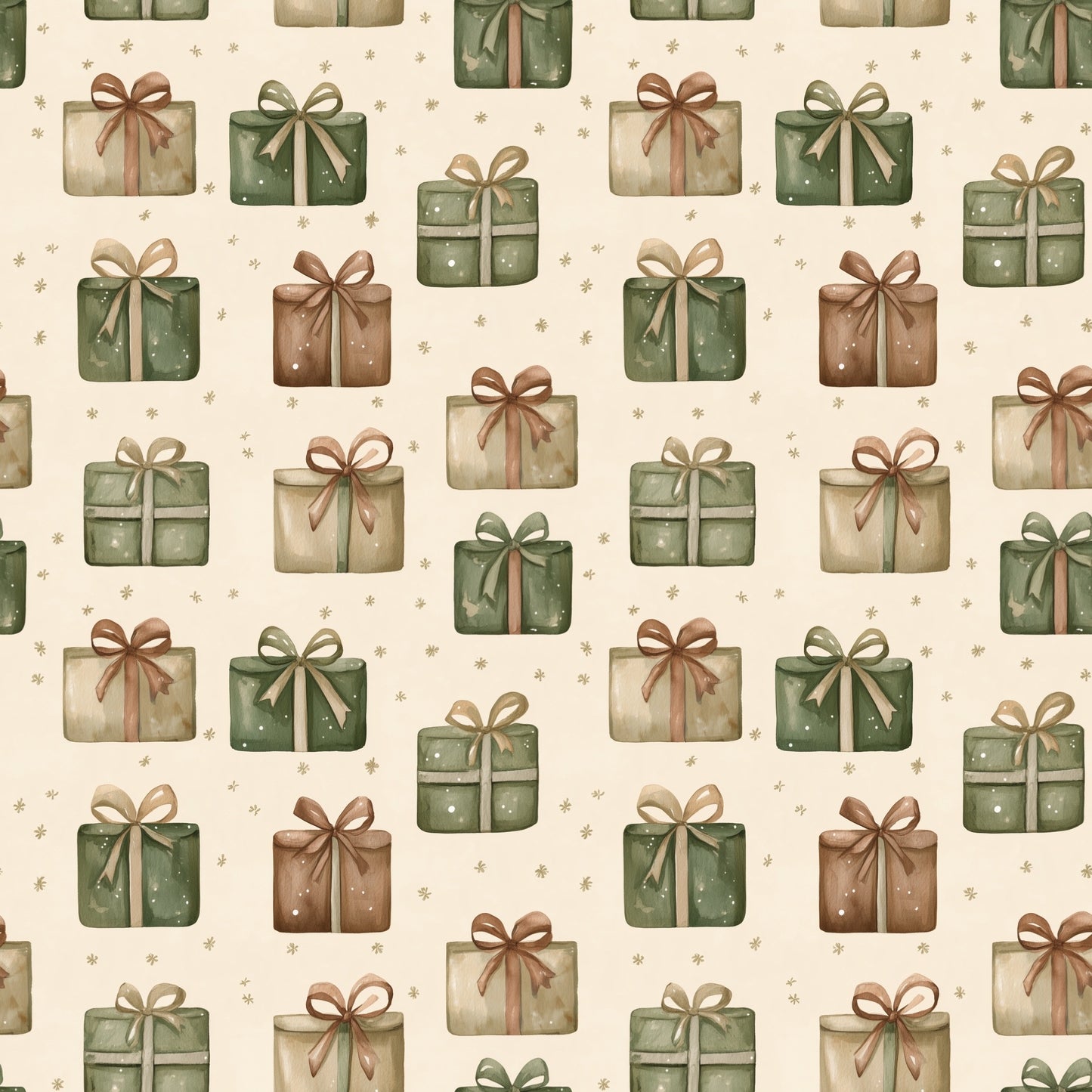 Rustic Christmas Gifts Digital Seamless Pattern