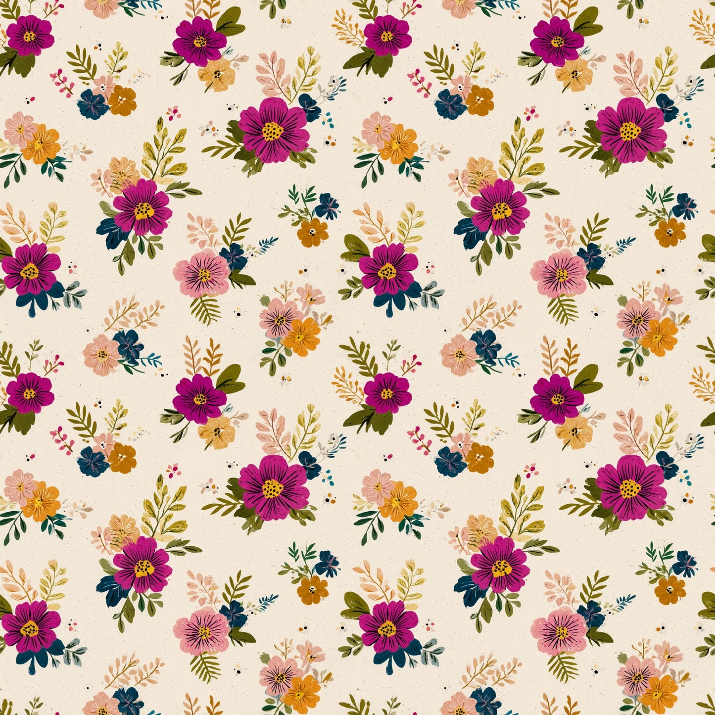 Rustic Posies Digital Seamless Pattern