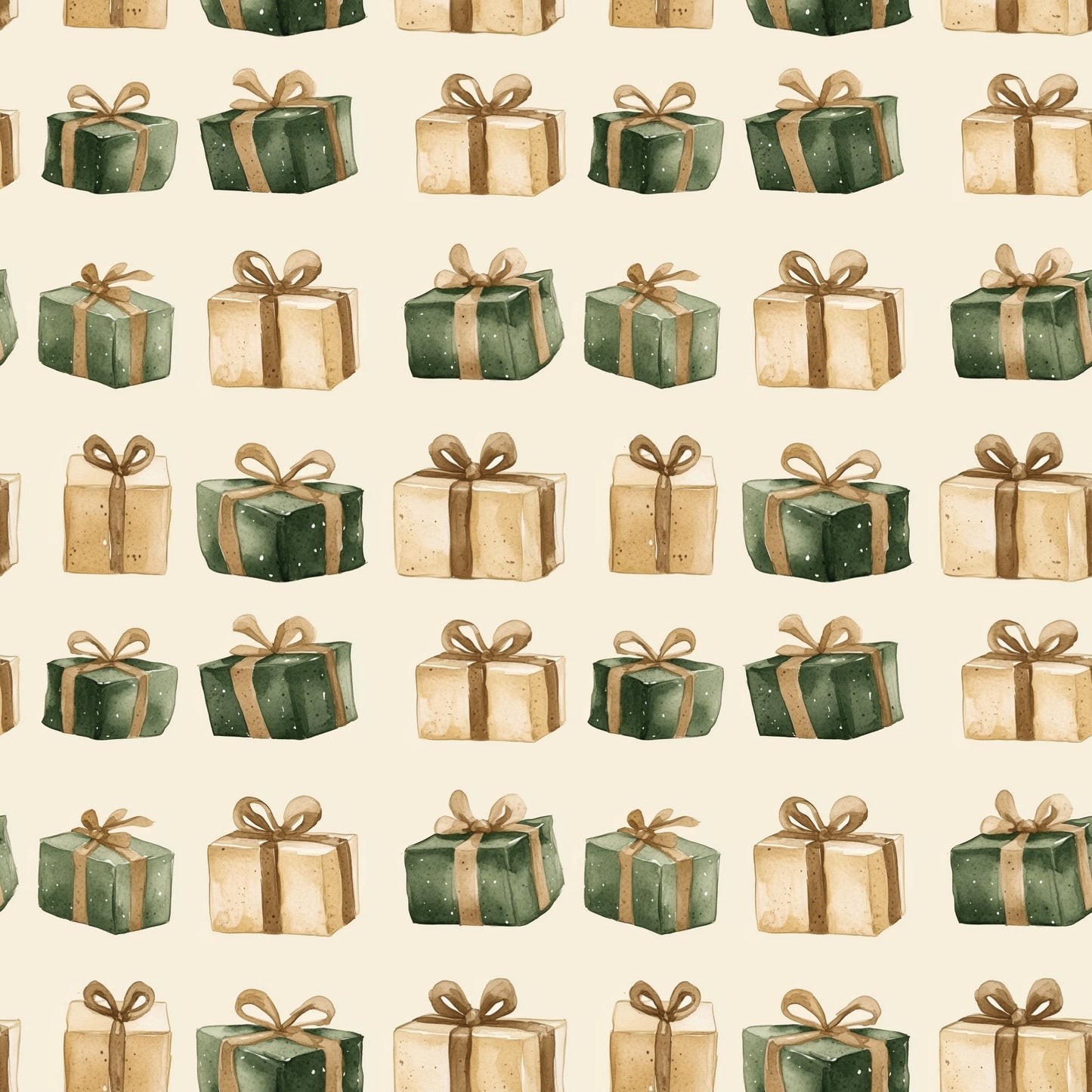 Rustic Christmas Presents Digital Seamless Pattern