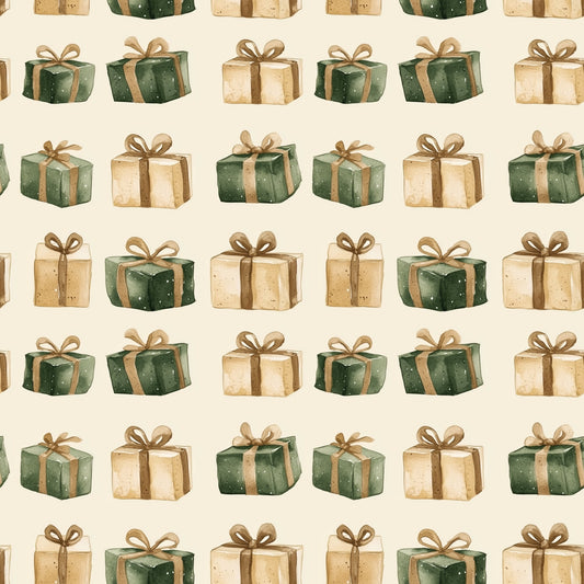 Rustic Christmas Presents Digital Seamless Pattern