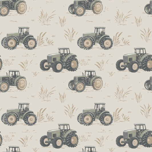 Rustic Tractors Digital Seamless Pattern