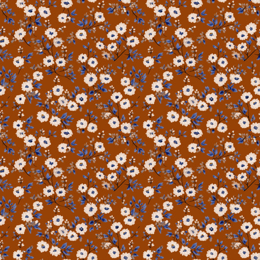 Rusty Ditsy Floral Digital Seamless Pattern