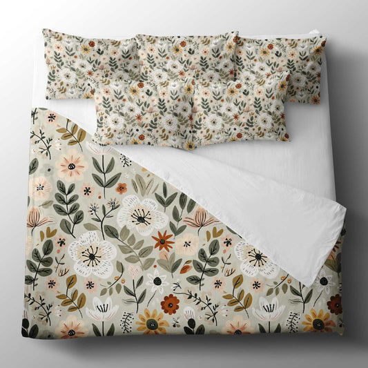 Sage Cream Floral Digital Seamless Pattern