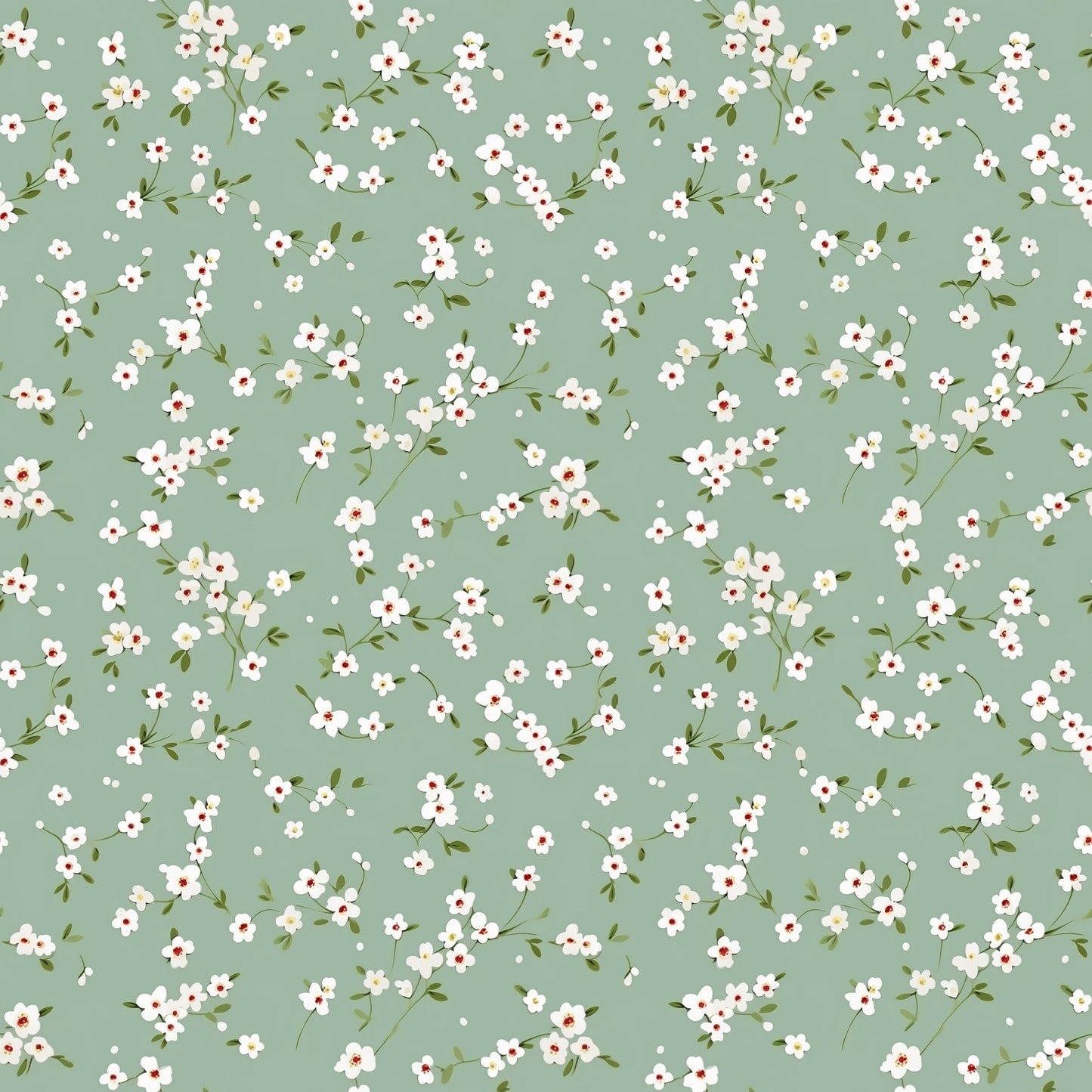 Sage Ditsy Digital Seamless Pattern