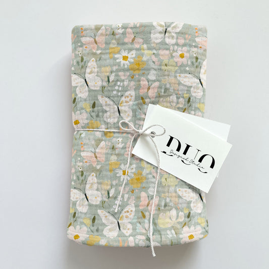 Sage Floral Butterflies Digital Seamless Pattern