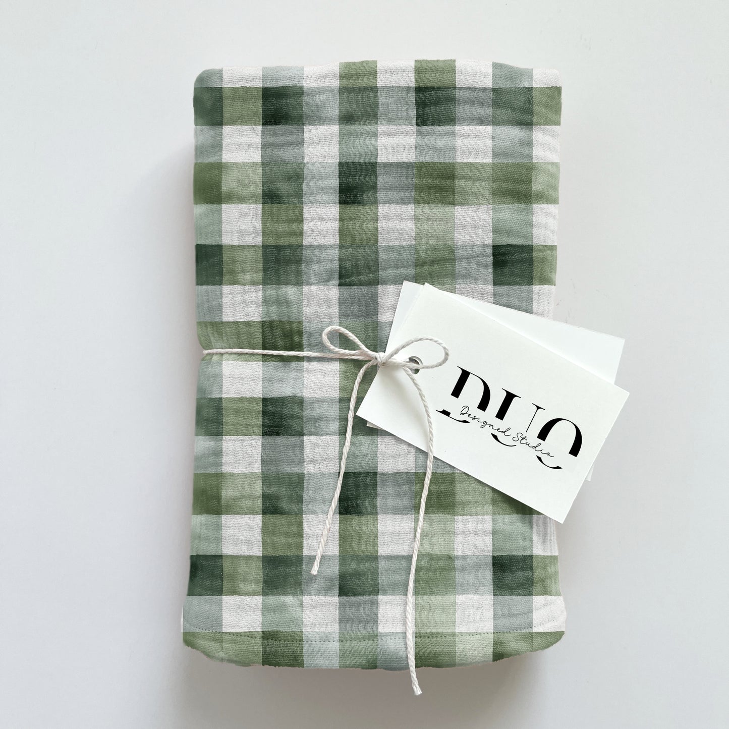 Sage White Gingham Digital Seamless Pattern