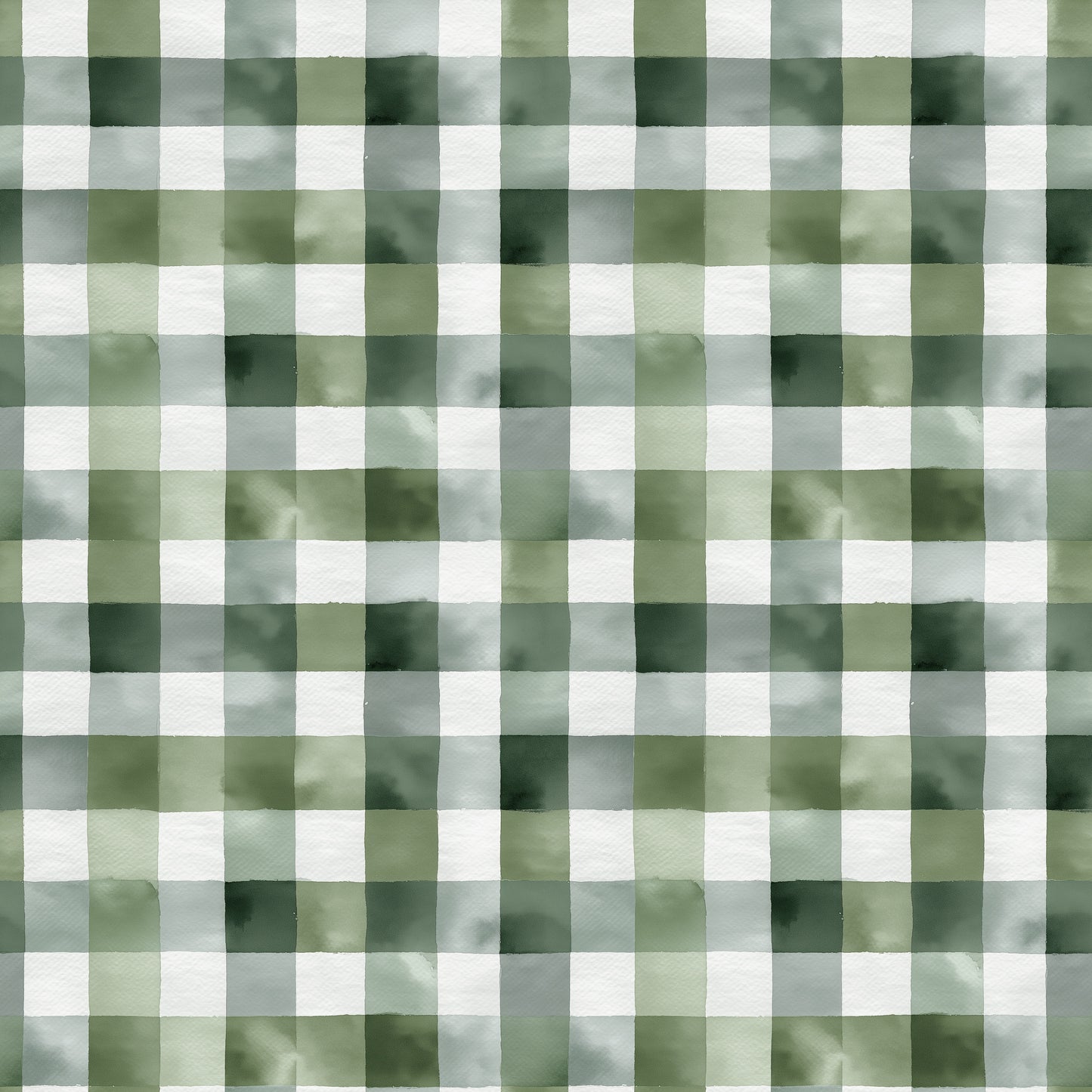 Sage White Gingham Digital Seamless Pattern