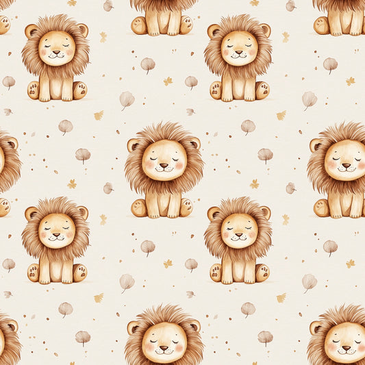 Cute Lion Digital Seamless Pattern