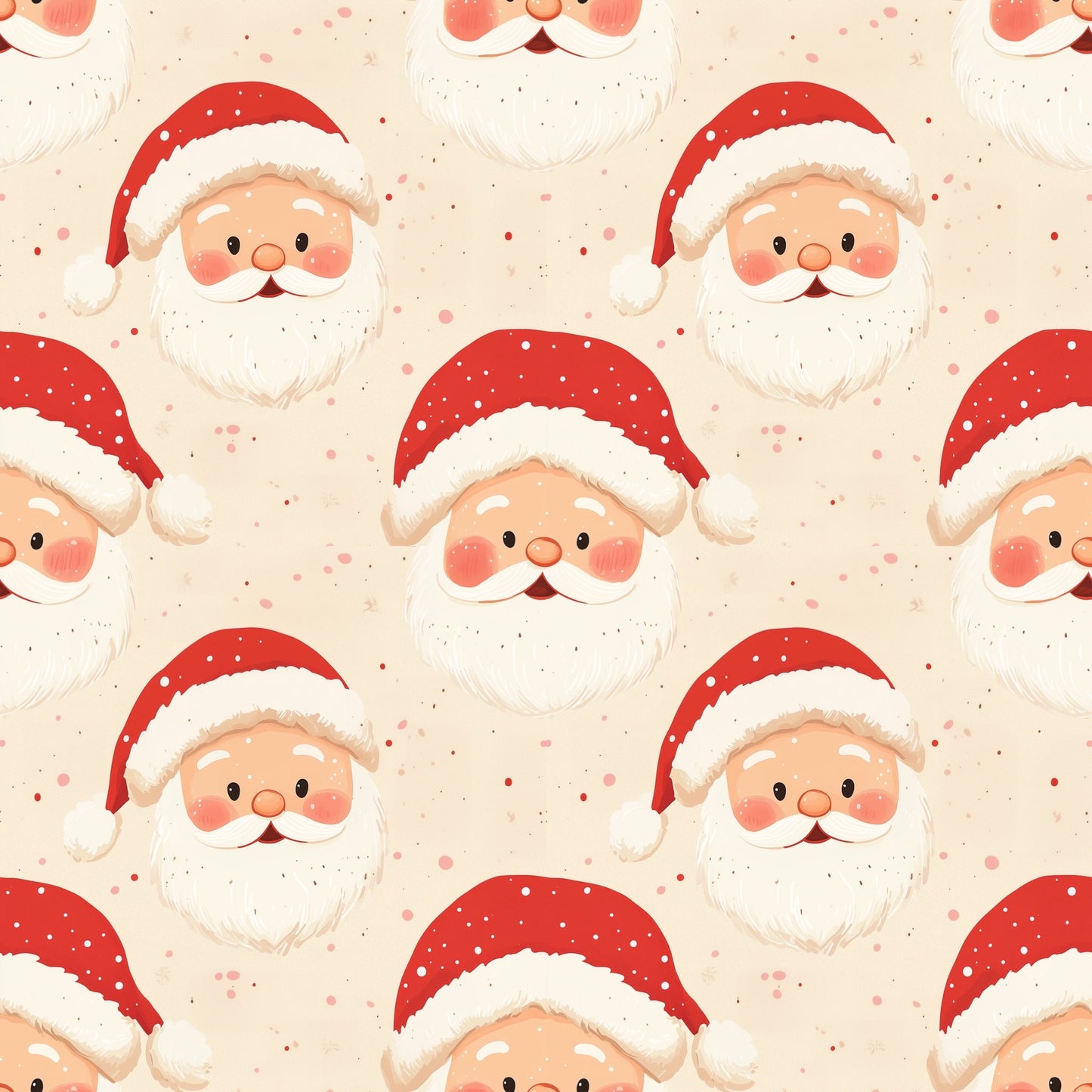 Jolly Father Christmas Digital Seamless Pattern
