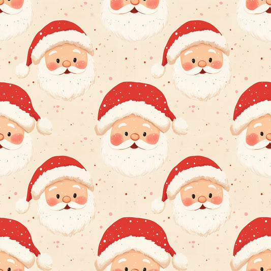 Jolly Father Christmas Digital Seamless Pattern