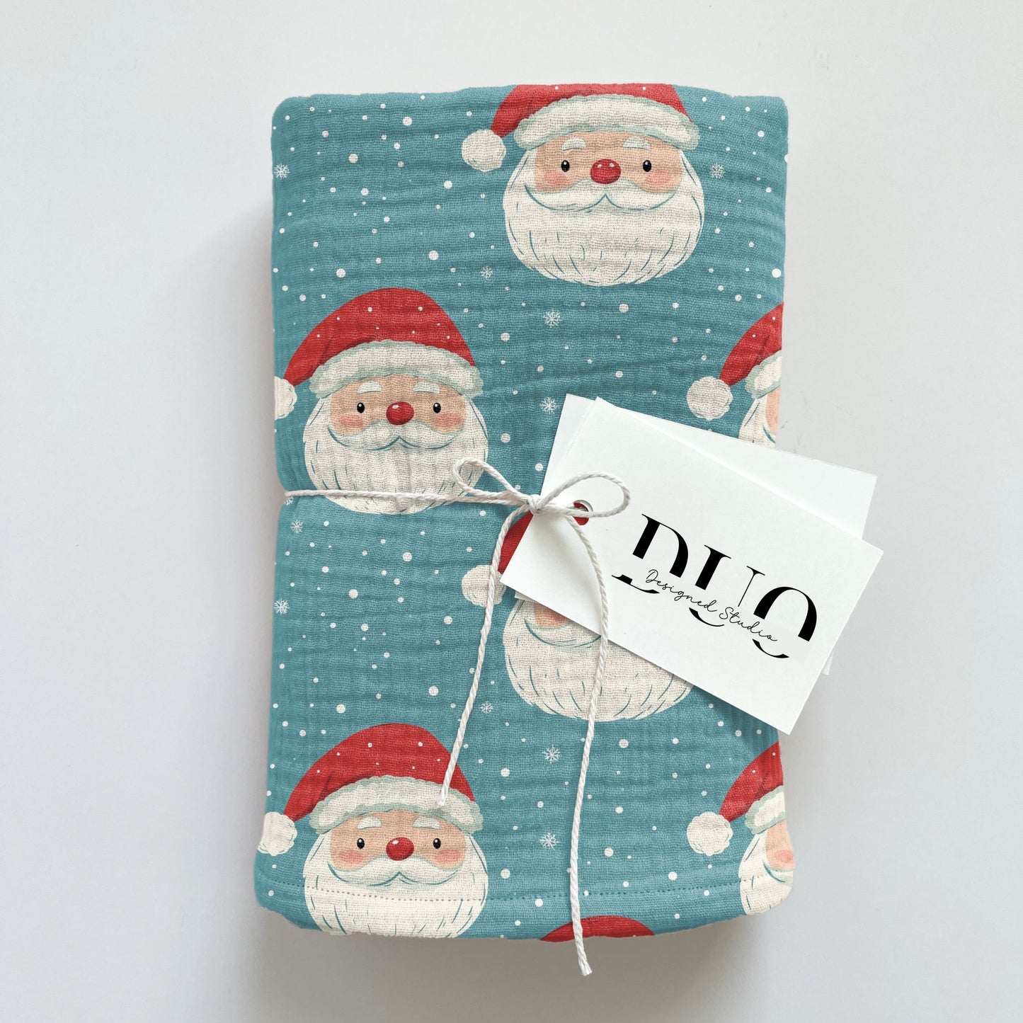 Blue Santa Claus Digital Seamless Pattern