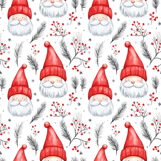 Santa Gonk Gnome Digital Seamless Pattern