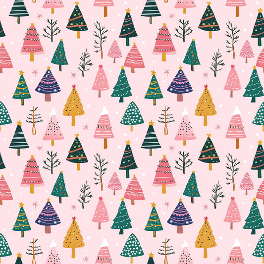 Scandi Christmas Trees Digital Seamless Pattern