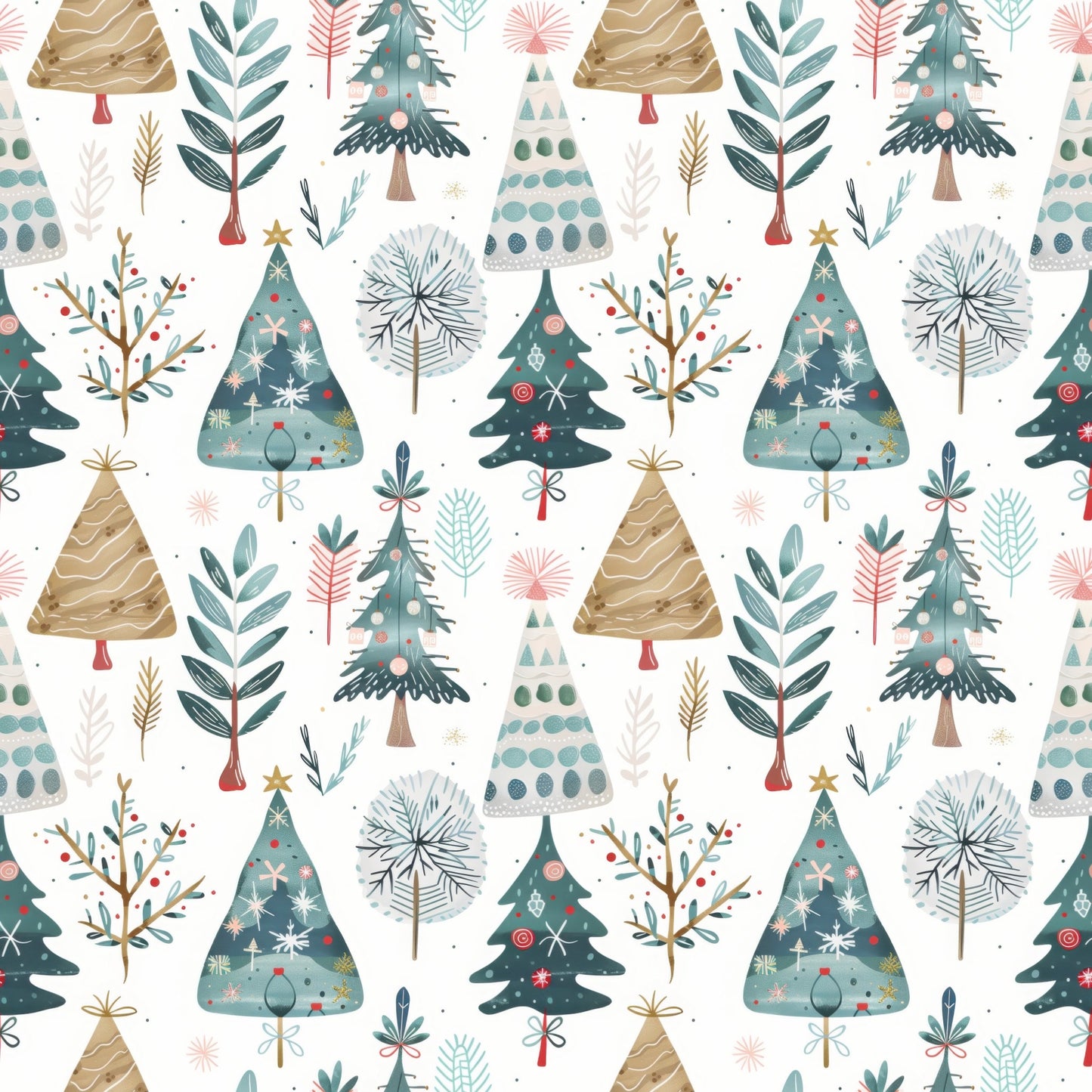 Scandi Trees Digital Seamless Pattern