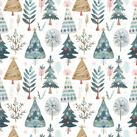 Scandi Trees Digital Seamless Pattern