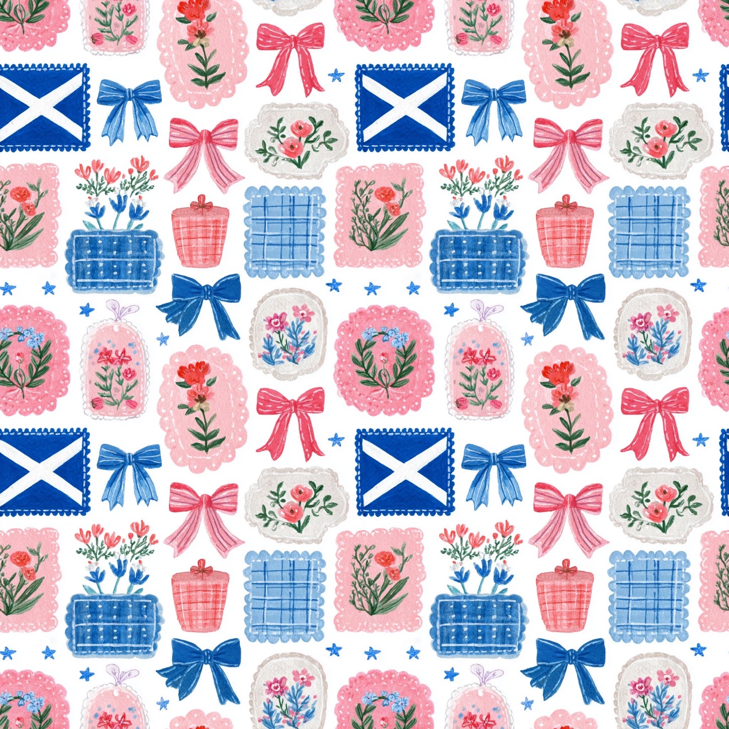 Scottish Patchwork Digital Seamless Pattern