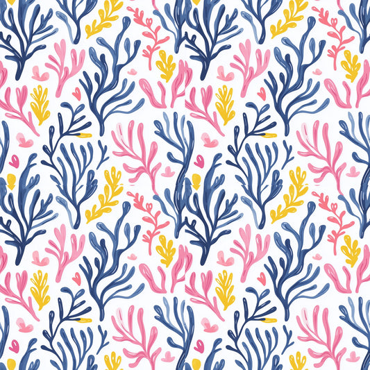 Sea Foliage Digital Seamless Pattern