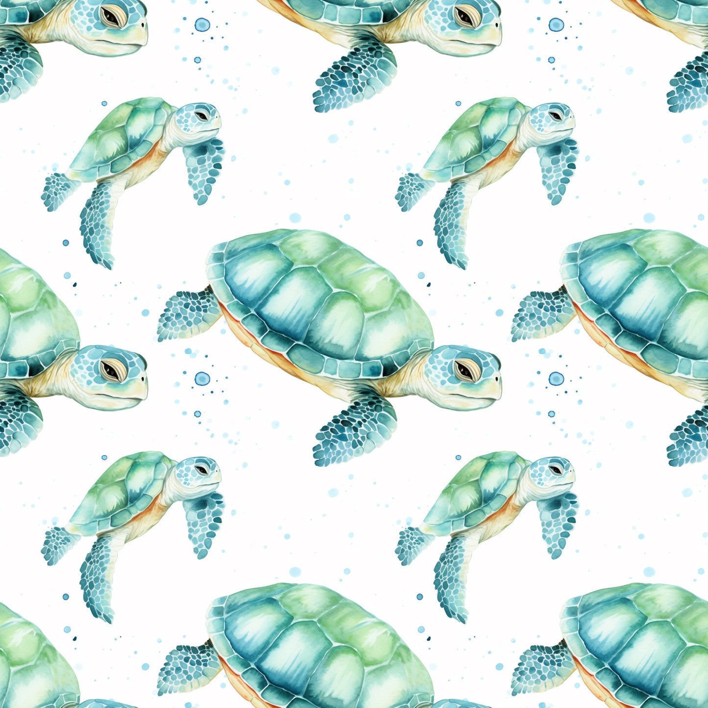 Sea Turtles Digital Seamless Pattern