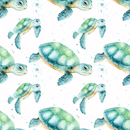 Sea Turtles Digital Seamless Pattern