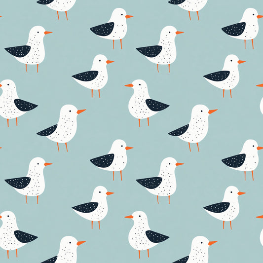 Dotty Seagulls Digital Seamless Pattern