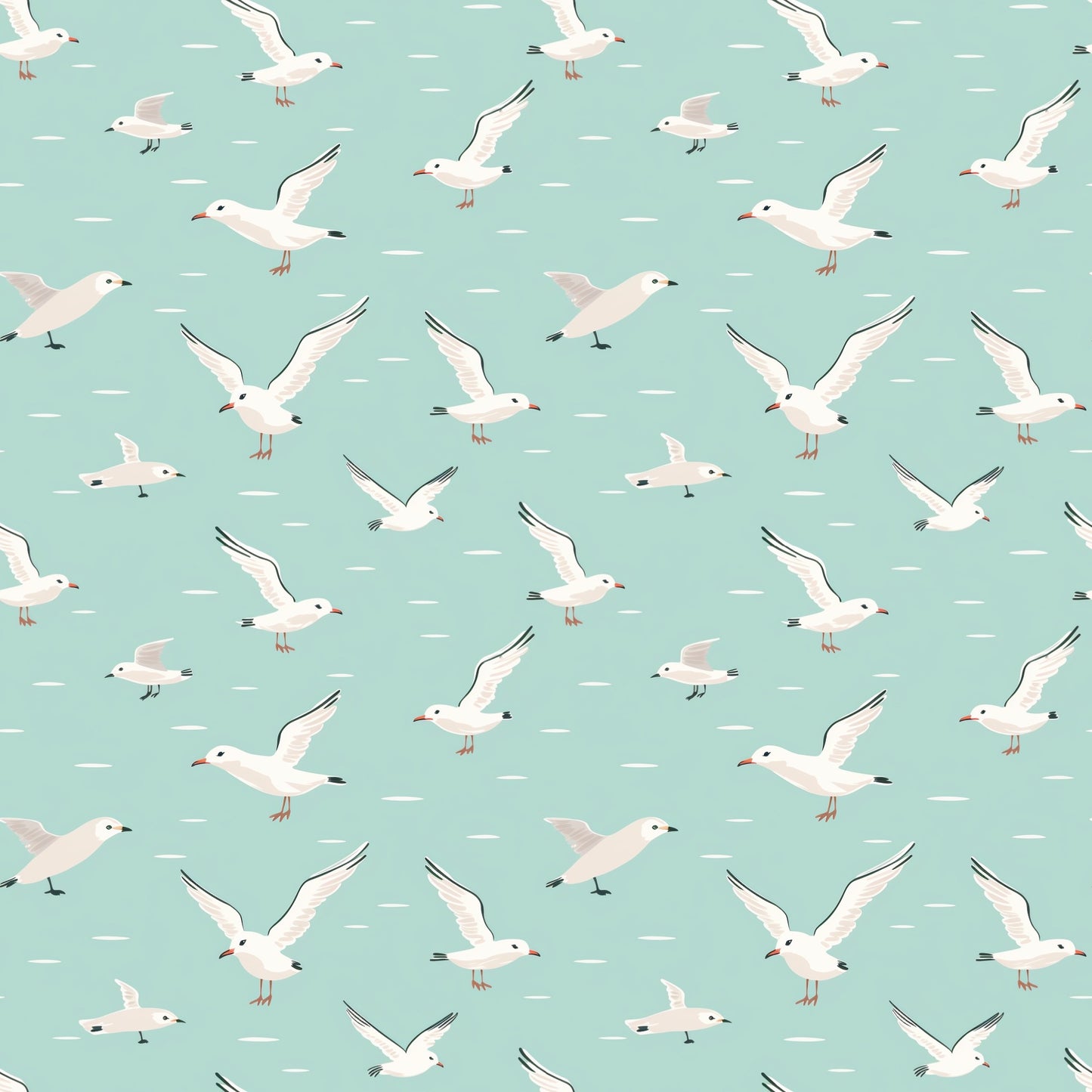 Seagulls Digital Seamless Pattern