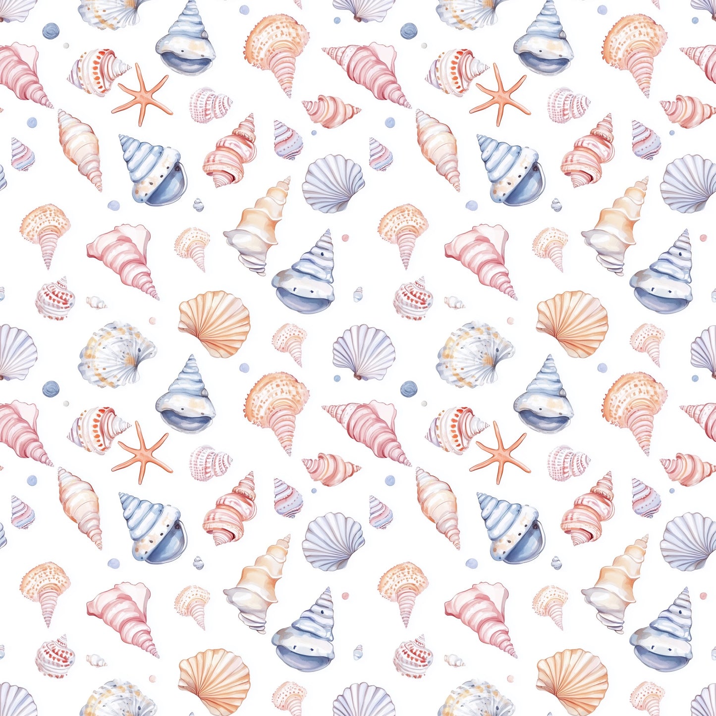 Seashells Digital Seamless Pattern